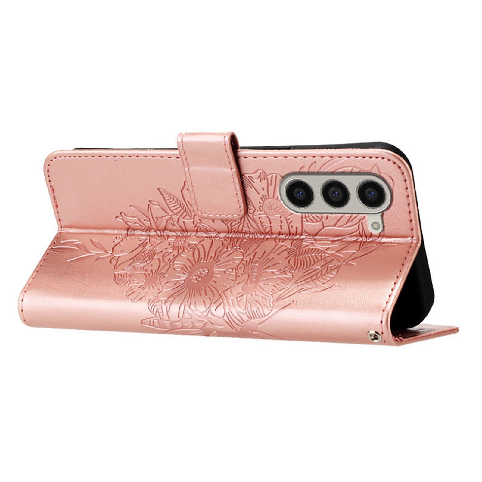 YB Imprinting Series-4 For Samsung Galaxy Z Fold6 5G Case Wallet Leather Phone Cover with Hand Strap - Rose Gold YB Imprinting Series-4 For Samsung Galaxy Z Fold6 5G Case Wallet Leather Phone Cover with Hand Strap - Rose Gold